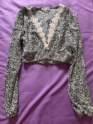 Pull&Bear Blusa Corta Estampada