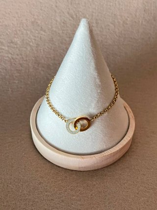 Pulsera eslabones entrelazados con circonitas