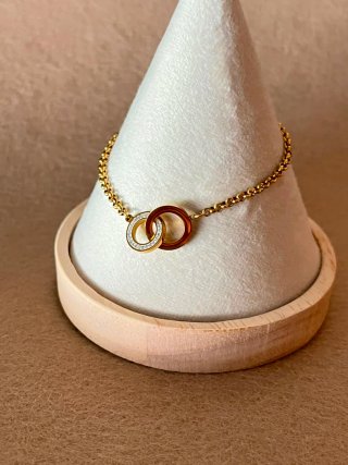 Pulsera eslabones entrelazados con circonitas