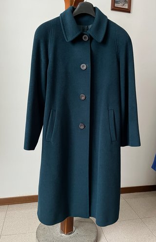 Cappotto donna vintage blu petrolio