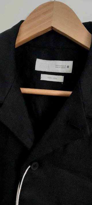 Camisa lino Zara negra