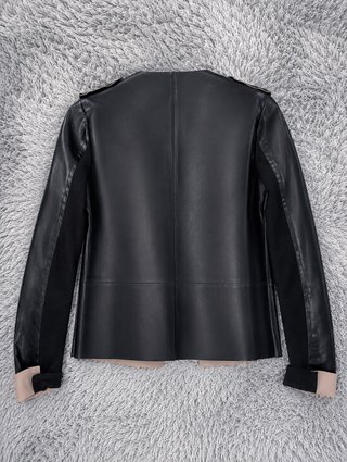 Giacca ecopelle nera e beige Rinascimento Tg M