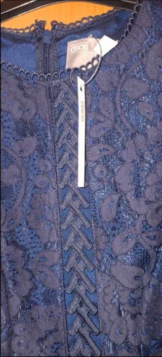 Vestido azul encaje talla 38
