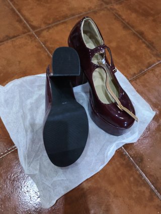 Zapatos Mary Jane charol burdeos T38