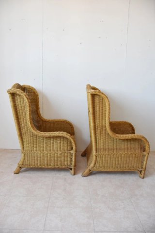 Pareja de sillones de mimbre