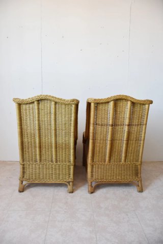Pareja de sillones de mimbre