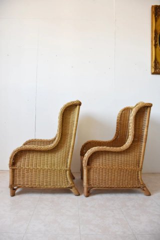 Pareja de sillones de mimbre