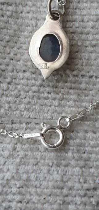 Collana Argento 925 e Labradorite Blu Naturale