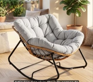Sillón de terraza beige y marrón Recojen en casa