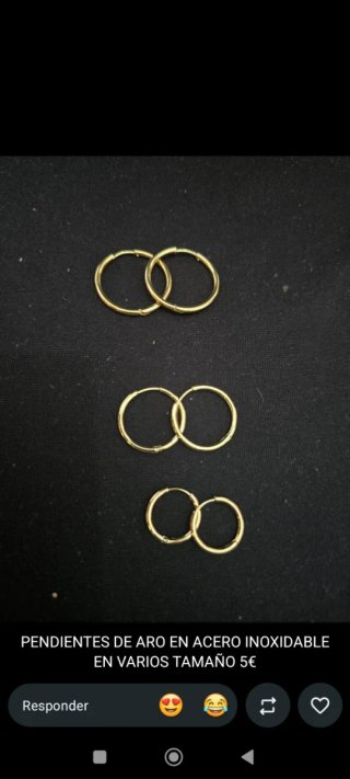 Pendientes Aro Acero Inoxidable Varios Tamaños