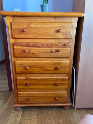 Cómoda de madera 5 cajones