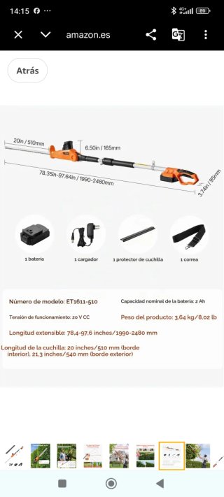 Cortasetos de pértiga VEVOR