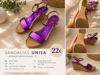 Sandalias UNISA Moradas Metalizadas Talla 37
