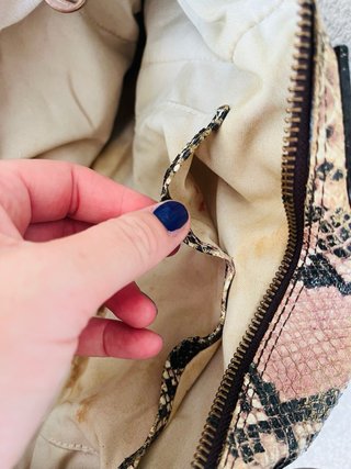 Bolso Uterqüe Piel Marrón y Multicolor