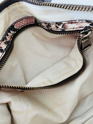 Bolso Uterqüe Piel Marrón y Multicolor