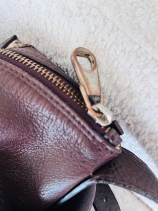 Bolso Uterqüe Piel Marrón y Multicolor
