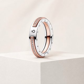 Anillo Pandora Doble Tono 56