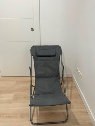 Tumbona plegable gris