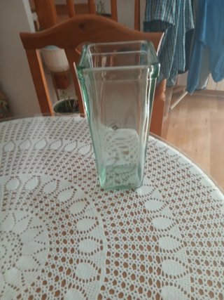 Jarrón grande de cerámica y cristal