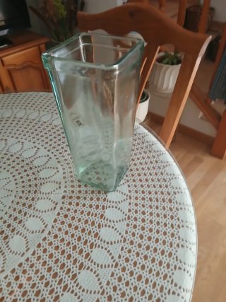 Jarrón grande de cerámica y cristal