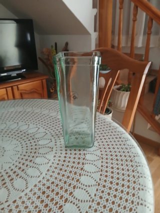 Jarrón grande de cerámica y cristal