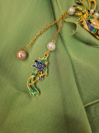 Conjunto fular gasa y horquilla tradicional