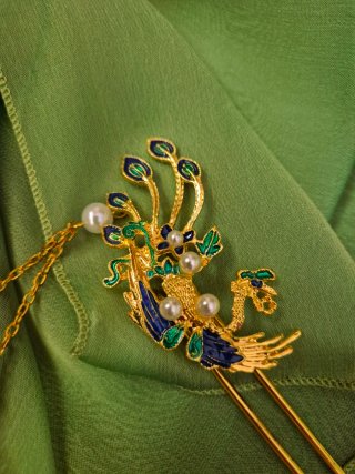 Conjunto fular gasa y horquilla tradicional