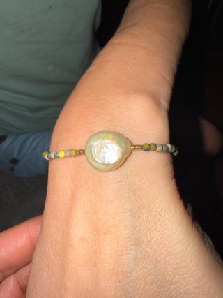 Conjunto Anillo y Pulsera Jaspe Abejorro Perla