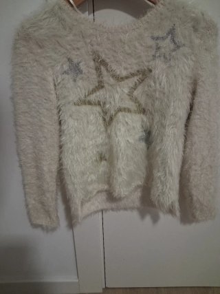 Jersey Peludo Estrellas Doradas y Plateadas