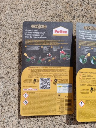 Set 2 Pegamentos Pattex Plástico y Textil. Embalaj
