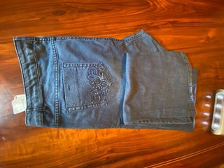 Pantalón Dama Talla 48 Azul con Pedrería