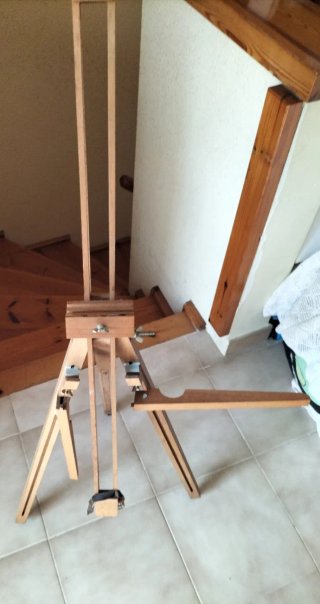 Caballete antiguo pintura. Madera Plegable.