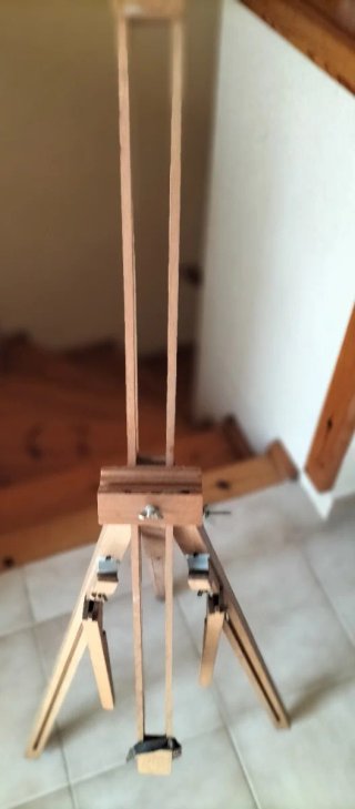 Caballete antiguo pintura. Madera Plegable.
