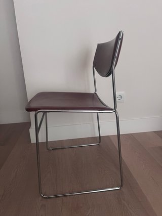 Sillas diseño apilables acero cromado set 4x280€