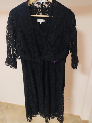 Vestido Negro Encaje Talla 42