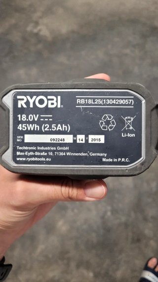 Batería Ryobi 18V 2.5Ah Lithium+