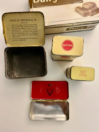 Lotto di 5 Scatole Metalliche Vintage