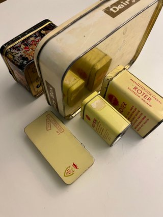 Lotto di 5 Scatole Metalliche Vintage