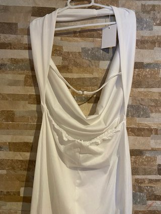Vestido blanco con escote halter | Talla M | Nuevo