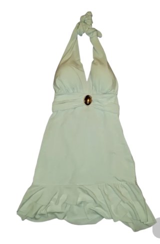 Vestido halter blanco con volantes