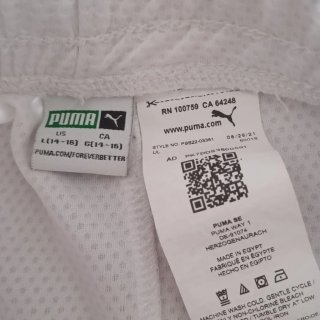 Pantaloncini Puma traspiranti bianchi ragazzo
