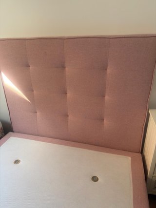 Cabecero y base cama doble rosa