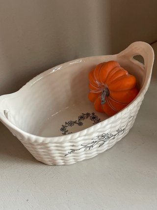 Cestino ceramica decorato 21x12x8