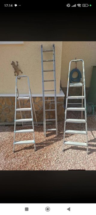 3 Escaleras Aluminio 5, 6 y 9 Peldaños