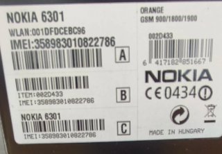 Teléfono Móvil Nokia 6301 Plata