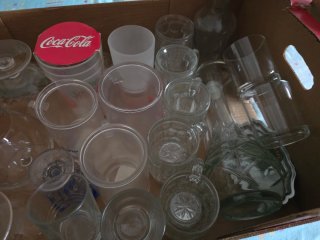 Lote vasos y jarras cristal y plástico