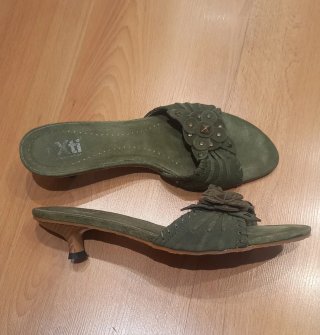 Sandalias Xti Piel Ante Verde Talla 40