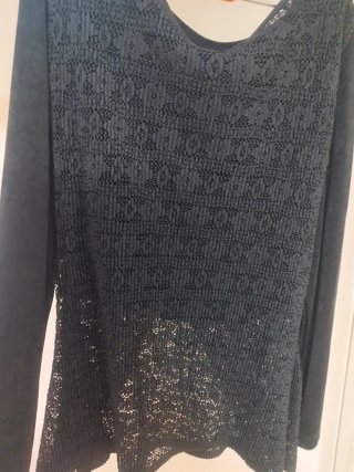 Falda larga de encaje negro T40/42