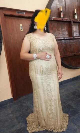Vestido Fiesta Boda Gitana Dorado