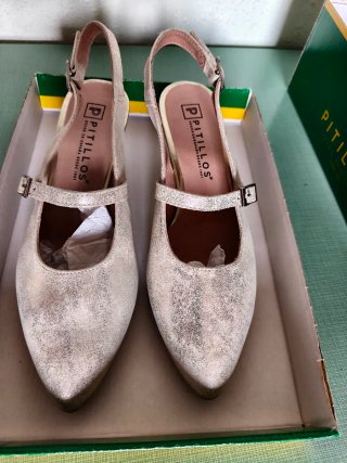 Zapatos Pitillos Mujer Talla 38 Dorados